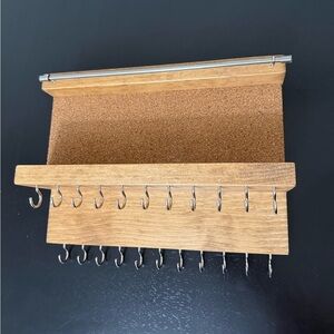 Handmade Wooden Jewelry Holder with Hooks